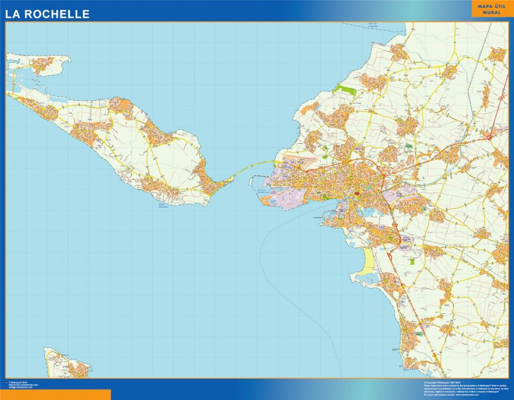 Map of La Rochelle France - Wall maps of countries for Europe